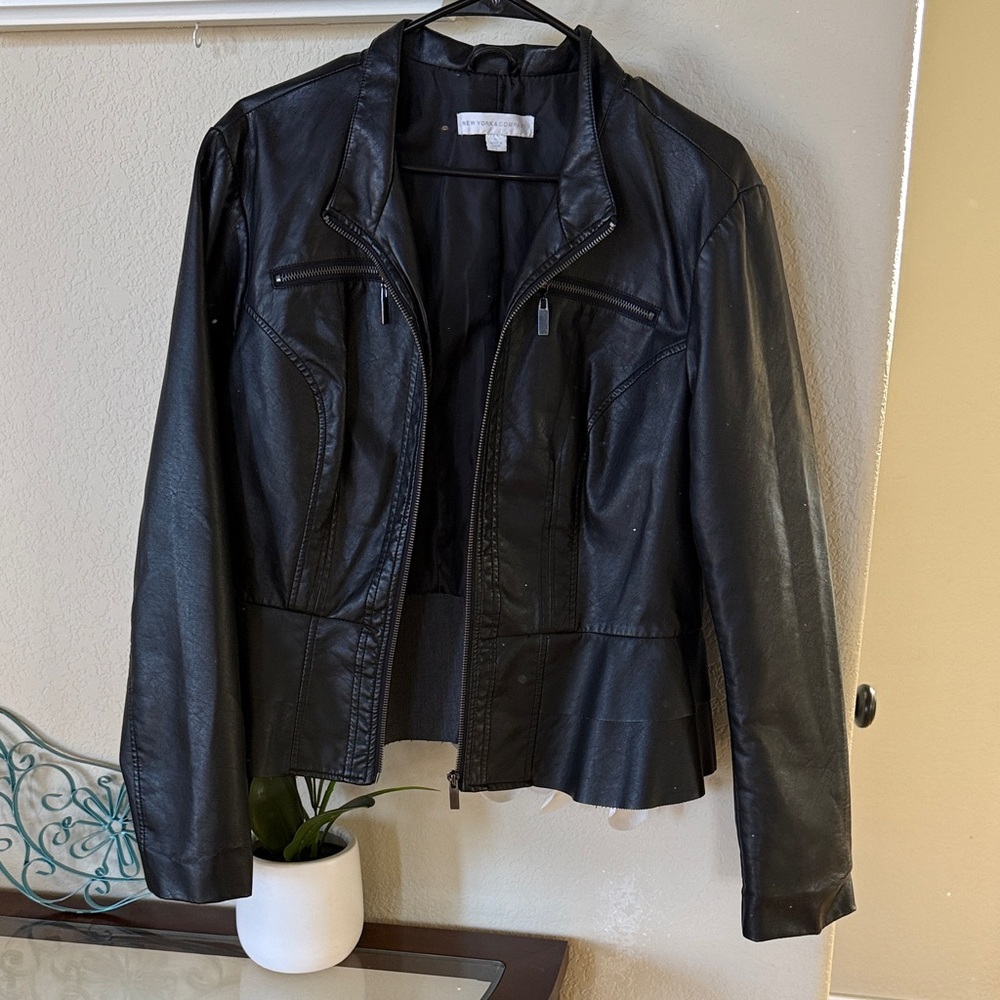 New York & Company Black Leather Jacket